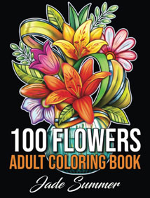 100 Flowers - Adult Coloring Book